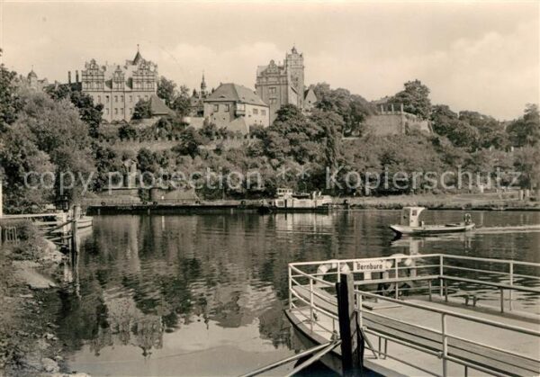 Bernburg Saale Bootsanleger Blick zum ehemaligen Schlo