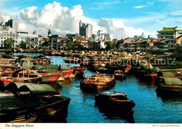 Singapore River Ships Modern Buildings Chineseroo