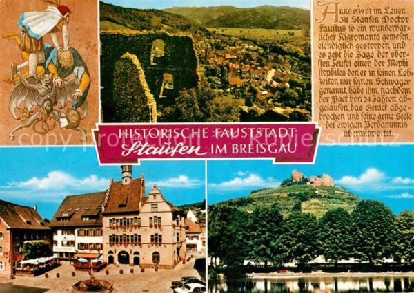 Staufen Breisgau Panorama Rathaus Burgruine