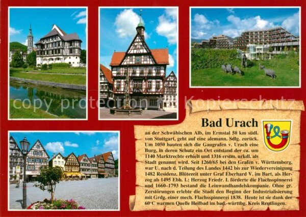 Urach Bad Fachwerk Kirche Marktplatz Denkmal