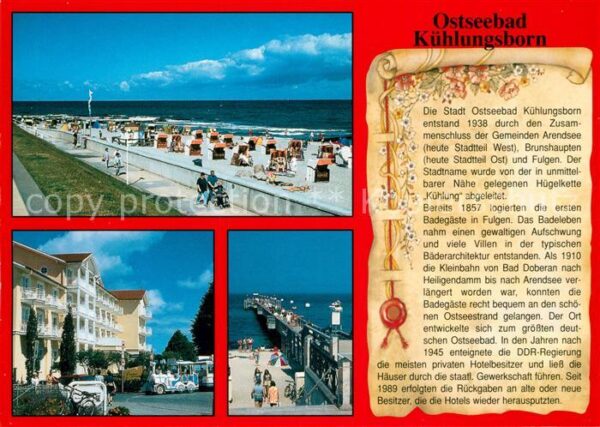Kuehlungsborn Ostseebad Strand Parkeisenbahn Seebrücke Chronik