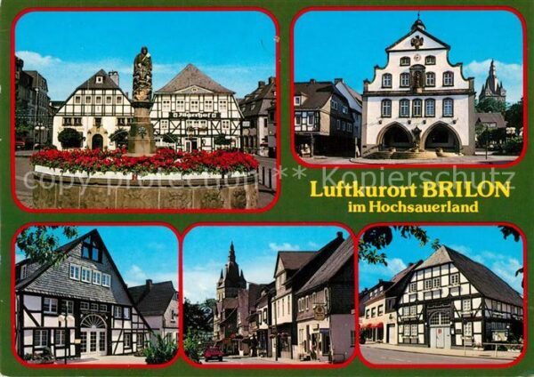 Brilon Brunnen Jägerhof Rathaus Fachwerkhäuser