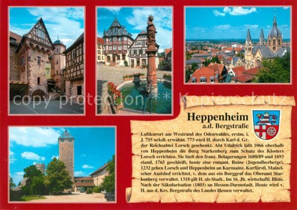Heppenheim Bergstrasse Kurmainzer Amtshof Marktplatz Übersicht