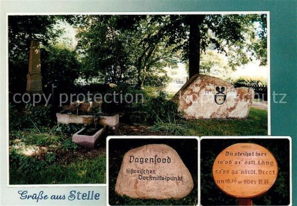 Stelle Park Gedenksteine Standort Schild Länge