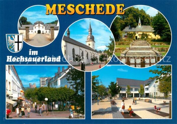 Meschede Eingang Kirche Park Fussgängerzone Stad