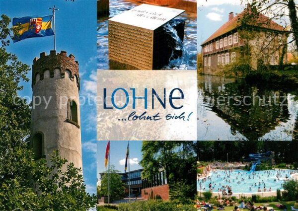 Lohne Schlossturm Monument Weiher Rathaus Sch