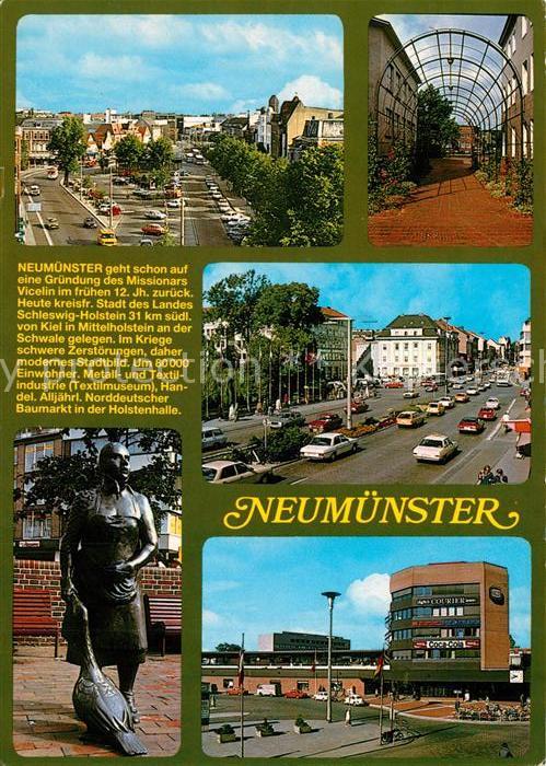 Neumuenster Schleswig-Holstein Stadtblick Atrium Gänseliesel Statue Ra