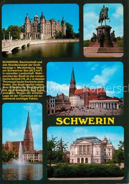 Schwerin Mecklenburg Schloss Denkmal Kirche Fontäne Park
