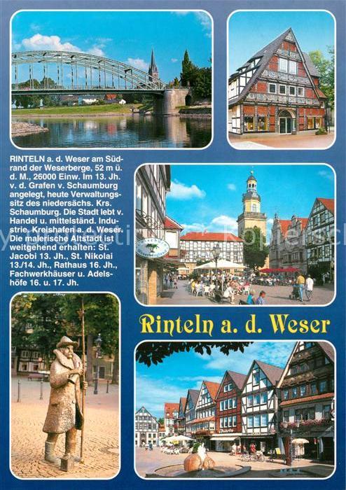 Rinteln Weserbrücke Rathaus Fachwerkhäuser Adel