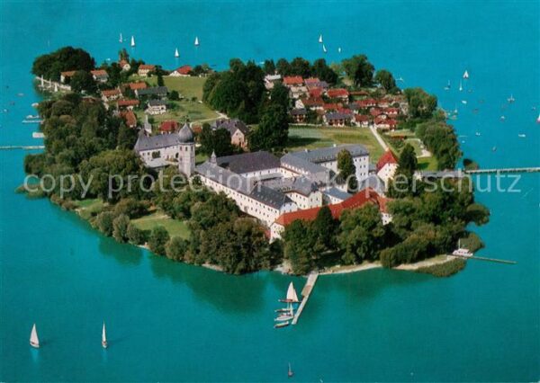 Fraueninsel Chiemsee Fliegeraufnahme Abtei Frauenwörth