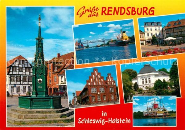 Rendsburg Brunnen Hochbrücke Rathaus Marktplatz N