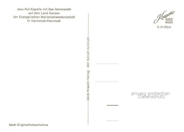 Eberstadt Darmstadt Jesu Ruf Kapelle mit See Genezareth – Bild 2
