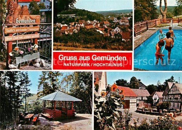 Gemuenden Taunus Panorama Wassertreten Pavillon Marktpla