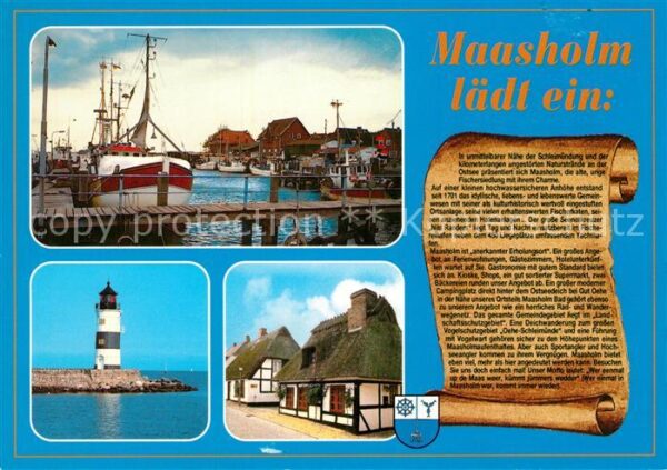 Maasholm Hafenpartie Leuchtturm Friesenhäuser