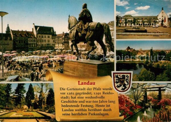 Landau Pfalz Markplatz Reiterstandbild Schloss Park