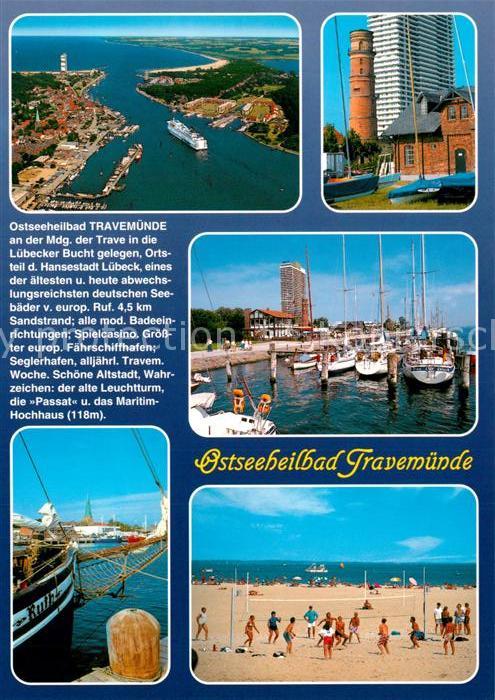 Travemuende Ostseebad Fliegeraufnahme Leuchtturm Seglerhafen