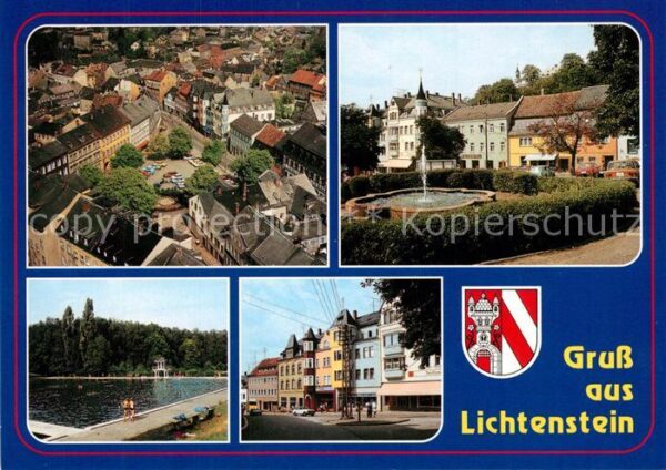 Lichtenstein Sachsen Fliegeraufnahme Brunnen Freibad
