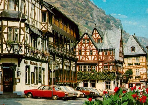 Bacharach Rhein Fachwerkhäuser am Marktplatz
