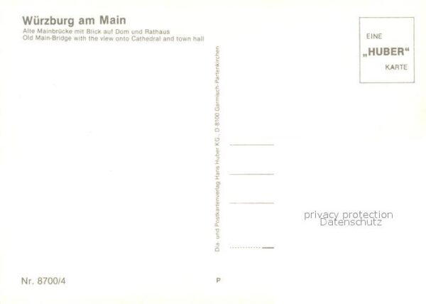 Wuerzburg Alte Mainbrücke mit Dom und Rathaus – Bild 2