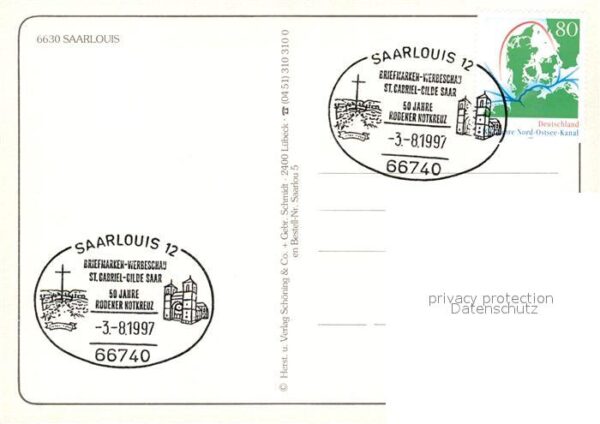 Saarlouis Rathaus Brunnen Platz St Ludwig Kirche – Bild 2