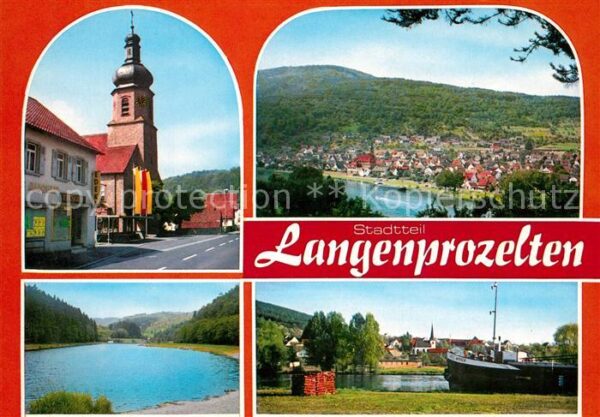 Langenprozelten Hauptstrasse Kirche Landschaftspanorama