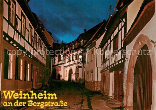 Weinheim Bergstrasse Judengasse bei Nacht Altstadt