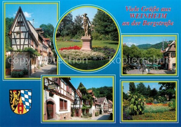 Weinheim Bergstrasse Altstadt Fachwerkhäuser Denkmal Statue
