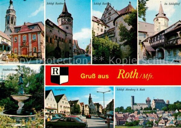 Roth Nuernberg Schloss Ratibor Schlosshof Brunnen Stad