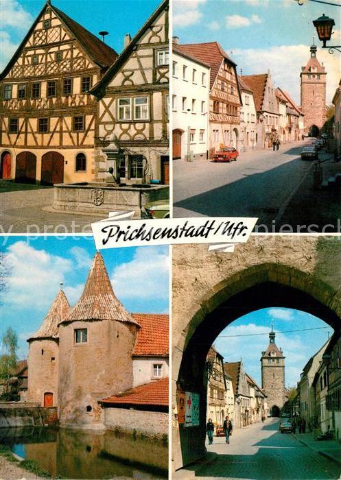Prichsenstadt Altstadt Fachwerkhäuser Brunnen Westtor
