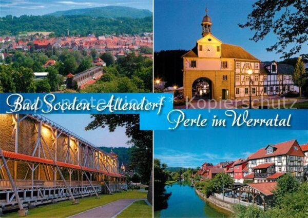 Bad Sooden-Allendorf Stadtpanorama Saline Partie an der Werr