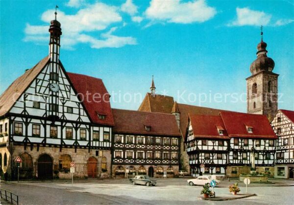 Forchheim Oberfranken Marktplatz Rathaus St Martinskirche Fac