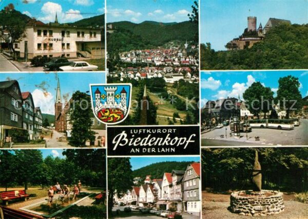 Biedenkopf Kurbad Ortsmotiv mit Kirche Wassertrete