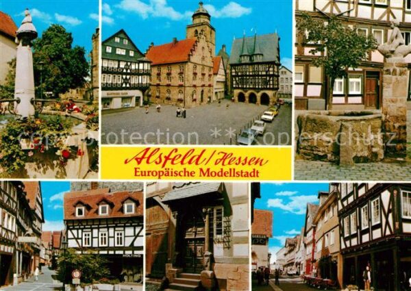 Alsfeld Brunnen Altstadt Fachwerkhäuser Brunnen