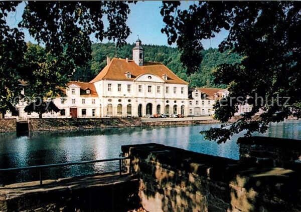 Bad Karlshafen Blick über die Weser Rathaus Hafen