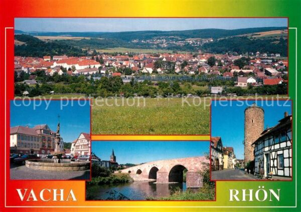 Vacha Panorama Vitusbrunnen Markt Werrabrücke