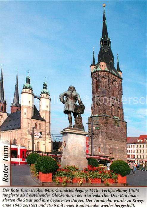 Halle Saale Roter Turm Händel Denkmal Chronik