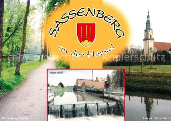 Sassenberg Partie an der Hassel Kirche Wasserfall