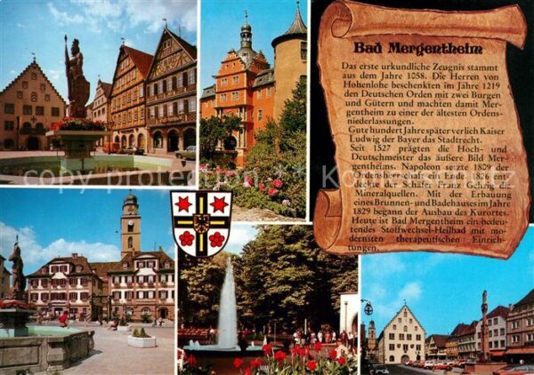 Bad Mergentheim Brunnen Innenstadt Fachwerkhäuser Brunn