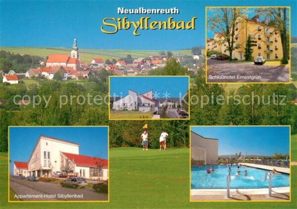 Neualbenreuth Ortsansicht mit Kirche Schlosshotel Ern