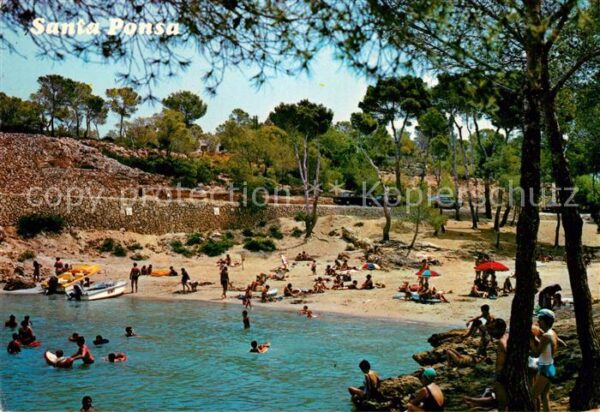 Santa Ponsa Mallorca Islas Baleares Una de sus caletas Strand Bucht Pinienw