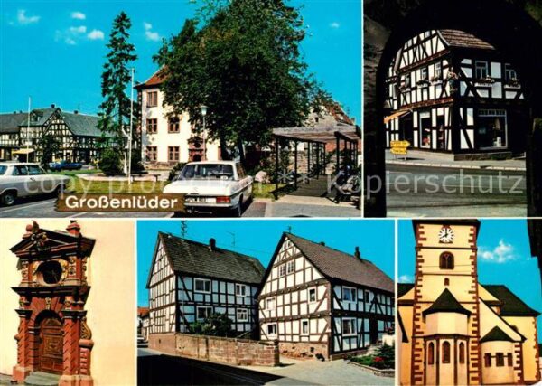 Grossenlueder Teilansichten Fachwerkhäuser Kirche Por