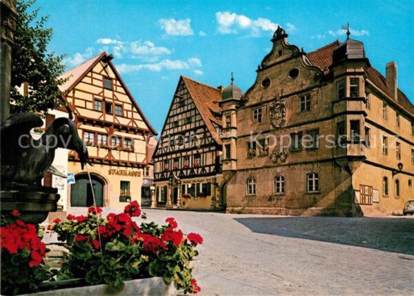 Eschenbach Wolframs Marktplatz Brunnen Fachwerkhäuser