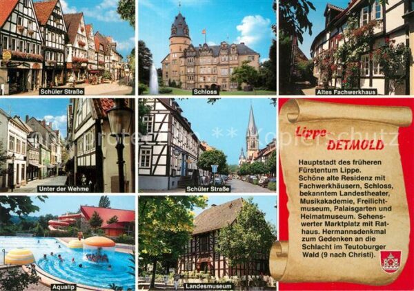 Detmold Strassenpartien Altstadt Fachwerkhäuser