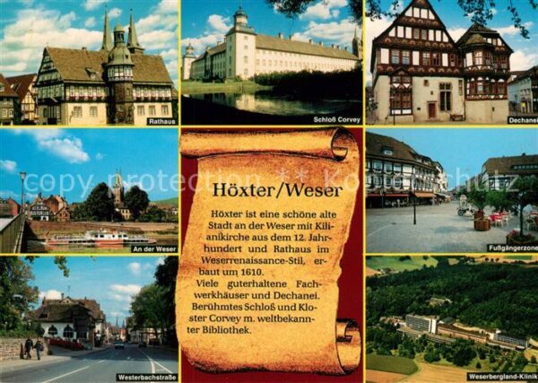 Hoexter Weser Rathaus Schloss Corvey Dechanei Histori