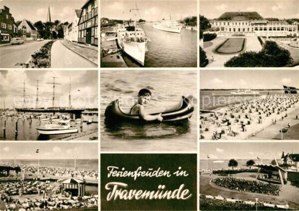 Travemuende Ostseebad Ortspartie Hafen Fähre Segelschiff Stra