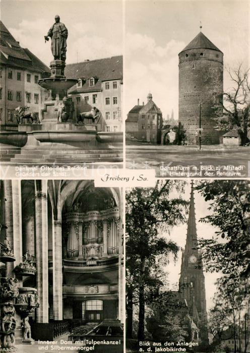 Freiberg Sachsen Denkmal Otto des Reichen Donatsturm Alt