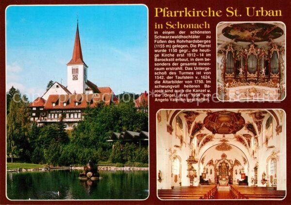Schonach Schwarzwald Pfarrkirche St Urban Innenansicht Fresk
