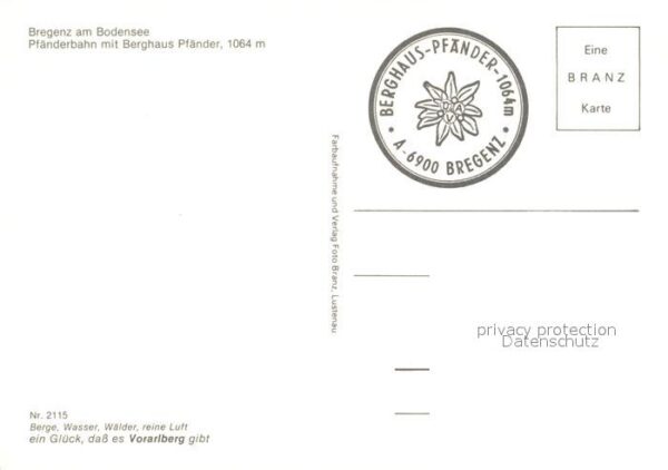 Bregenz Vorarlberg Bodensee Pfänderbahn Berghaus Pfänder T – Bild 2