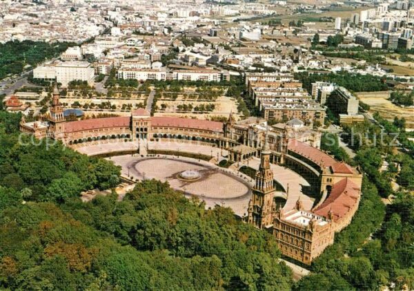 Sevilla Andalucia Plaza de Espana vista aerea
