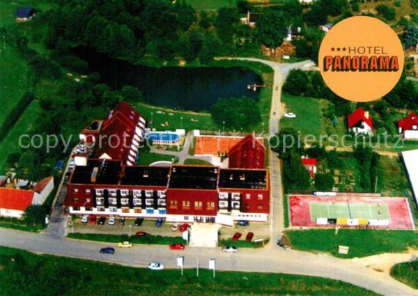 Blansko Fliegeraufnahme Hotel Panorama